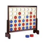 Trimate Giant Connect 4 Game Outdoor and Indoor | Wooden Connect Four in A Row Game Jumbo for Adults and Kids, Yard Games | Large Connect 4 Family Fun with 42pcs Chips and Durable Carrying Bag.