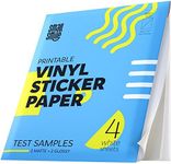 Premium Printable Vinyl Sticker Paper for Inkjet Printer and Laser - 4 White Matte and Glossy Sticker Paper Waterproof - Durability Adhesive Paper 8.5 x 11, Holds Ink Well, Great for Cutting Machines