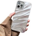 Sayoaho Water Ripple Pattern Compatible for iPhone 13 / iPhone 14 Phone Case,Cute Luxury Wave Shape Case for Women & Men, Soft TPU Shockproof Protective Cover for iPhone 13 / iPhone 14 6.1''-Silver