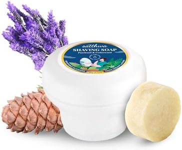 Satthwa Organic Shaving Soap infused with Patchouli & Cedarwood | Create the Perfect Lather | Excellent for Silky Smooth Shaves | Hydrates and Shields, 50g (1.7oz)