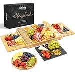 SMIRLY Charcuterie Boards Gift Set: Charcuterie Board Set, Bamboo Cheese Board Set - Unique Valentines Day Gifts for Her - House Warming Gifts New Home, Wedding Gifts for Couple, Bridal Shower Gift