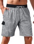 APTRO Men's Swim Trunks Quick Dry Swim Shorts Bathing Suit Board Shorts HW017 Grey S