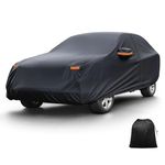 X AUTOHAUX Car Cover for Subaru Outback 210D-PU Outdoor Full Car Cover All Weather Waterproof Windproof Sun Rain Snow Protection with Driver Door Zipper Black