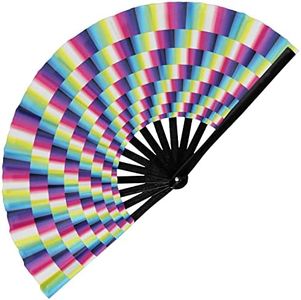 GloFX Folding Fans - Trippy - Rave Festival Accessories Performance Decoration Japanese Hand Fan