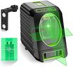 Huepar Professional Accuracy ±1/13in/2MM Cross Line Laser Level Self Leveling, Brighter Green Laser with Outdoor Pulse Mode, Covers of 150°, 150Ft Lazer Leveler Tool BOX-1G