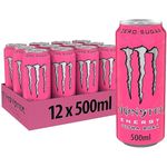 Monster Ultra Rosa, Energy Drink With A Refreshing Grapefruit Flavor - Without Sugar And Without Calories 500ml (Pack Of 12)