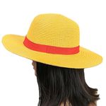 PIDUDU Straw Hat Womens Mens,Summer Beach Sun Hat Sunscreen Straw Hat Sun for Adults (Straw, Yellow)