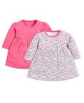 BABY GO Baby-Girl's Solid Regular Fit Frock (GOBS20-2513-6/9M- Fushia