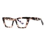 GLINDAR Cat Eye Blue Light Blocking Glasses Vintage Narrow Square Computer Eyeglasses Acetate Frame Tortoise