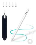 Stylus Pen for Apple iPad 2018-2023,Apple Pencil for iPad 10/9/8/7/6 Gen,iPad Pro 11/12.9(3/4/5th)/Air 3-4-5/Mini 5-6,Faster Charge & Palm Rejection & Tilt Sensitivity & Magnetic,5 Replacement Tips