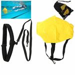 Swimming Resistance Belt Swim Training Exerciser Belt Traction Resistance Swiming Training Device Swim Resistance Cords Drag Belt with drag parachute for Adults and Kids