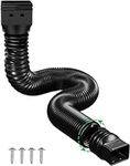 Rain Gutter Drain Extension Black Rain Gutter Downspout Extensions Flexible Drain Down Spout Extender Connector Rainwater Drainage Pipe Extendable from 19.7in to 58in, 1 Pack