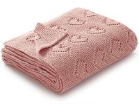 mimixiong 100% Cotton Knitted Cellular Baby Blanket, 100 x 80cm (Pink)