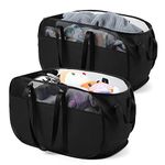 Ceuku 65L Mesh Laundry Basket 2 Pcs Pop Up Laundry Hampers with 4 Reinforced Carry Handles, Foldable Laundry Basket for Clothes, Toy, Easy to Carry and Go Up or Down Stairs Pop Up Laundry (Black)