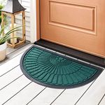 HOKIPO 45X75cm Polypropylene Outdoor mat Half Circle Pattern for Entrance Doormat, Welcome mat, Green (IN523)