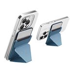 MOFT Magsafe Wallet Phone Stand Compatible with iPhone 15/14/13/12 Series, Angle Adjustment & Magnetic MOVAS Phone Stand for Desk, Magnetic Card Holder Wallet for iPhone, Windy Blue