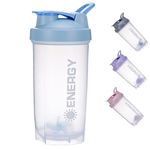 Protein Shaker Cup Sports Supplements Shakers with Mixer Ball Fitness Milkshake Portable Workout Water Cup 500 ml-Blue