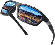 LJIMI Sports Polarized Wrap Around Sunglasses for Men and Women Cycling Driving Fishing Golf UV400 Protection Retro Sun Glasses Anti Glare Shades Classic Ultralight Frame Eyewear Vintage Eyeglasses