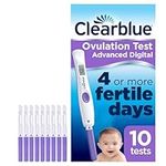 Clearblue Advanced Digital Ovulation Tests, Kit of 1 Digital Holder And 10 Ovulation Tests, Proven To Increase The Chances Of Getting Pregnant Naturally