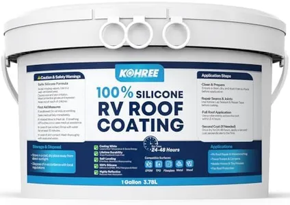 Kohree RV Roof Coating 1 Gallon, 100% Silicone RV Roof Sealant, No Primer Needed, Waterproof Solar Reflective Flexible RV Sealant for EPDM, TPO, Campers, Trailers, Leak Repairs, White