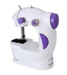 SWINCY Mini Sewing Machine, Portable Electric Stitch Machine with Foot Pedal, Dual Speed, White and Purple
