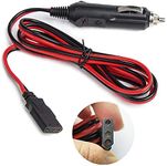 CYSSJF CB Power Cord 3 Pin Plug Cable-Universal 12V Car Cigarette Lighter Plug with LED Lights Heavy Duty 16 Gauge with 3 Pin Socket for Motorcycle, Car, Tractor, Radios 12V Extension Lead