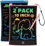 KOKODI 2 Pack 10 Inch LCD Writing Tablet for Kids, Colorful Doodle Board, Erasable Toddler Drawing Pad, Educational Learning Toys Birthday Gifts for Boys Girls Ages 3 4 5 6 7 8 (Blue & Pink)