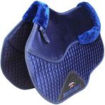 CHALLENGER Horse Contoured English Quilted Jumping Silicone Gel Saddle Pad Navy 72183NV