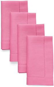 Solino Home 100% Pure Linen Napkins Flamingo Pink, 20 x 20 in, Set of 4