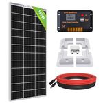 ECO-WORTHY 195W 12V Solar Panel Kit with RV Brackets for Camper RV Boa:1pc 195W Monocrystalline Solar Panel + 30A 12V/24V Charger Controller + RV Mounting Brackets + Extension Cable