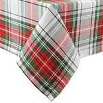 DII Dining Room Table and Kitchen Decor, Cotton, Red, Green and White, Rectangle Christmas Tablecloth, 60x104