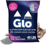 Boxie® Glo™ 30 Day Odor Control Clumping Clay Cat Litter, 40 lb, Multi-Cat, 99.9% Dust-Free, Low Tracking, UV Light Attractant, Superior Clumping for Easy Scooping