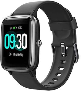 Smart Watch for Android/Samsung/iPhone, Activity Fitness Tracker with IP68 Waterproof for Men & Women, Smartwatch with 1.3" Full-Touch Color Screen, Heart Rate & Sleep Monitor, Black