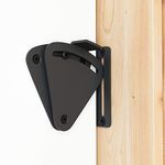 SMARTSTANDARD Barn Door Large Size Latch Lock Black Privacy Latch Lock for Sliding Door Work for Pocket Doors Garage and Shed Wood Glass Gates