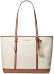 Michael Kors Jet Set Travel Large Logo Tote Bag (Vanilla Acorn), Vanilla Acorn, Large