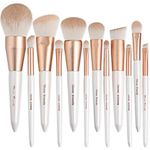 Makeup Brushes Set, Professional Premium Foundation Eye Shadow, Kabuki, Eyebrows, Eyeliner, Concealer, Lip Liner Makeup Brush, Travel Make up brushes Set (white 12pcs)