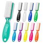 NICEMOVIC 10 Pieces Handle Nail Brushes, Nail Hand Scrubbing Cleaning Brushes Fingernail Brushes Plastic Clean Brushes, Use for Toe and Nail Cleaning (Random Colors)