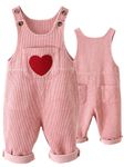 Happy Cherry Baby Dungarees Boys Girls Corduroy Bib Overalls Trousers Toddler One Piece Jumpsuit Playsuit Newborn Adjustable Rompers Bodysuit for Spring Autumn 1-2 Years