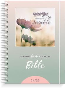 Burde Bible planificateur citations 2024 2025 | A5 | Planificateur quotidien | Semainier | Citations de la Bible | Début le 22-07-2024 jusqu'au 14-09-2025 | Des citations inspirantes de la Bible.