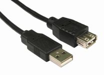 USB 2.0 A to A EXTENSION Cable Lead Wire BLACK Extender Male Female Socket (5 METRE, BLACK)