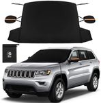 BOGI Windshield Cover for Snow and Ice, 600D Car Windshield Snow Cover with 2 Mirror Covers Magnetic Frost Guard Windshield Snow Cover Waterproof Winter Car Accessories for Car Windshield Protection