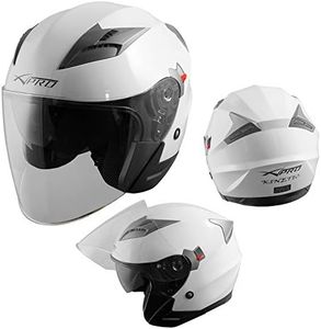 Jet Open Face Scratchproof Sun Visor Helmet Motorcycle Scooter Motorbike City A-Pro White M