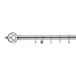 K Kestrel 28 mm Extendable Curtain Pole Rods Easy Fit Rings, Cage Finial style (Polished Steel, 90-160 cm)