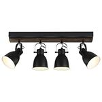 KEESFU Lighting Farmhouse Track Lighting, 4 Light Track Lighting Fixtures Ceiling, Black Kitchen Track Lighting for Kitchen and Dining Room.