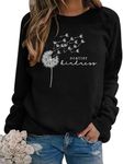 FAYALEQ Scatter Kindness Sweatshirt for Women Wish Shirt Funny Graphic Pullover Letter Printed Long Sleeve Shirt, Black, Small