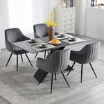 BFZ Swivel Dining Chairs Set of 4, Velvet Dining Chairs with Tufted Back, Modern Dining Room Chairs, Upholstered Kitchen Chairs for Dining Room, Kitchen, Vanity, Living Room