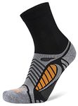 Balega Unisex's Ultralight Lightweight Performance Crew Athletic Running Socks (1 Pair) Men and Women, Black/Grey Heather, S