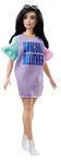 Barbie Fashionistas Doll​ with Long Brunette Hair Wearing Unicorn Believer Dress and Accessories, for 3 to 8 Year Olds