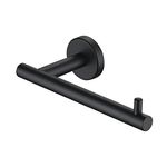 JQK Black Toilet Paper Holder, 5 Inch 304 Stainless Steel Tissue Paper Dispenser, Matte Black Wall Mount, TPH100-PB