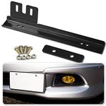 Zone Tech Bumper License Plate Relocator - Premium Quality Classic Black Universal Fit Front Bumper License Plate Relocator Bracket Holder Bar